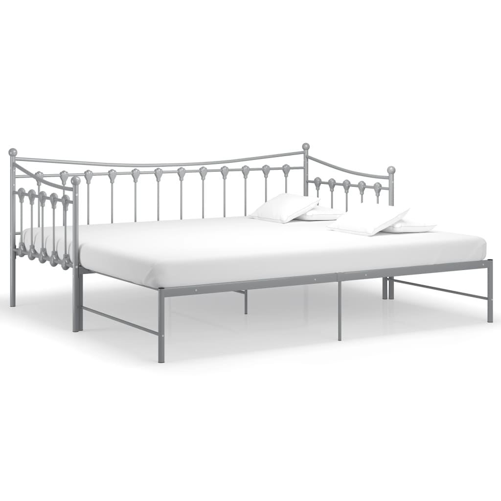 Telaio Divano Letto Estraibile Grigio in Metallo 90x200 cm - homemem39