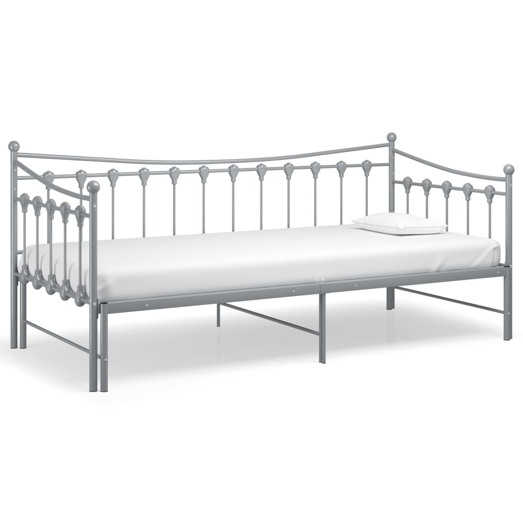 Telaio Divano Letto Estraibile Grigio in Metallo 90x200 cm - homemem39