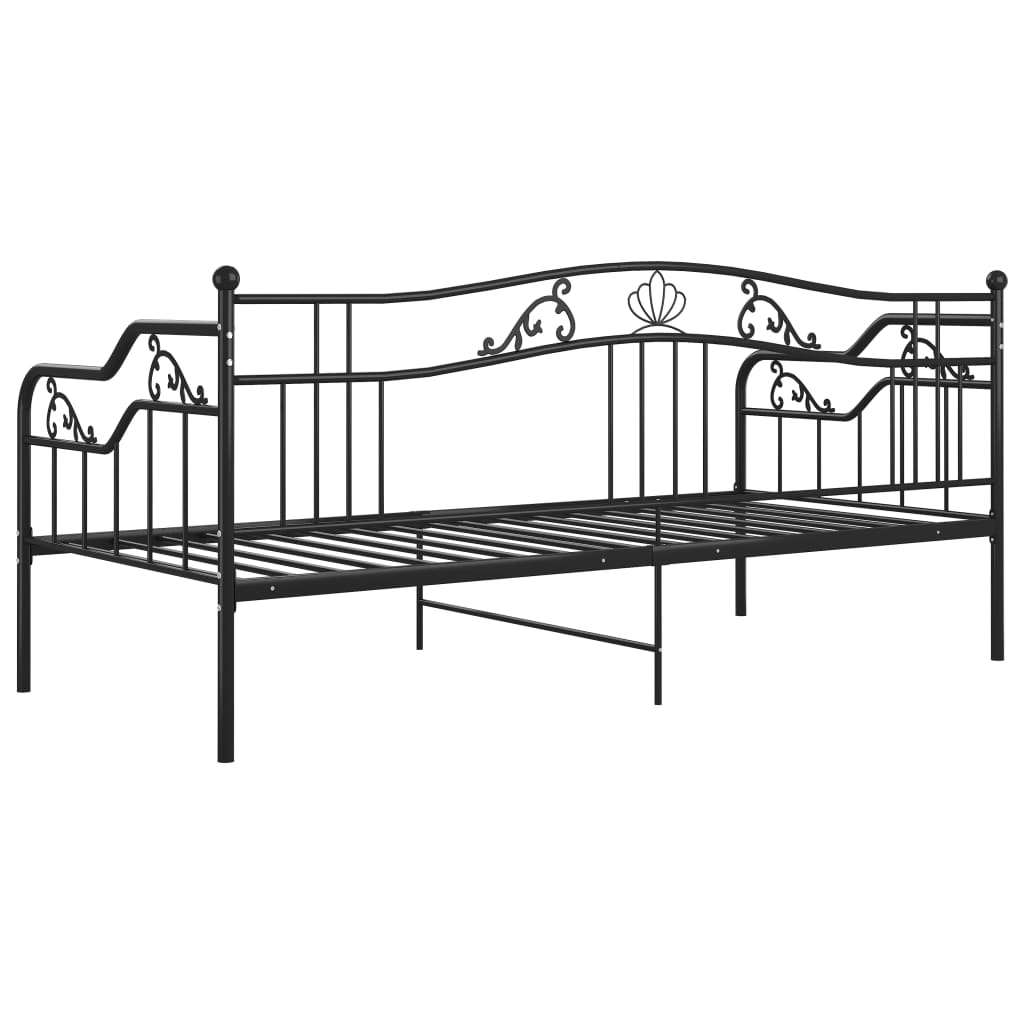 Divano Letto Telaio Nero in Metallo 90x200 cm - homemem39