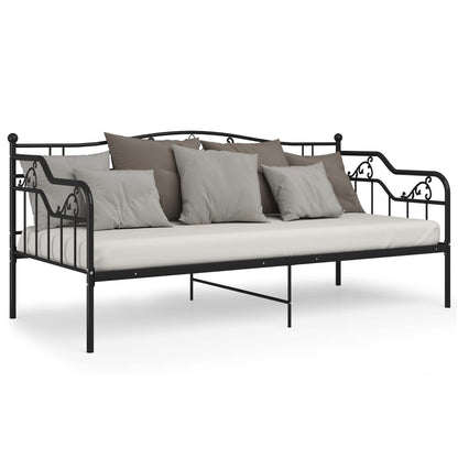 Divano Letto Telaio Nero in Metallo 90x200 cm - homemem39