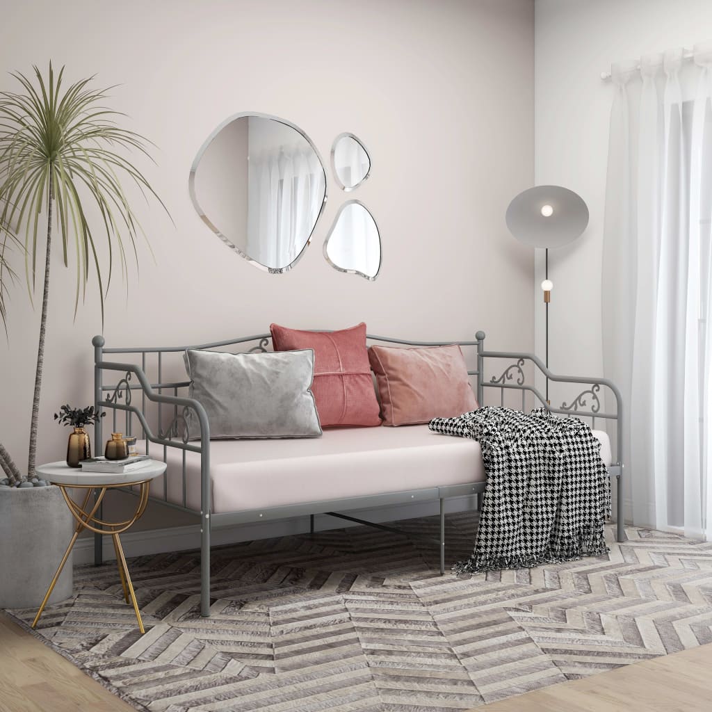 Telaio Divano Letto Grigio in Metallo 90x200 cm | homemem39