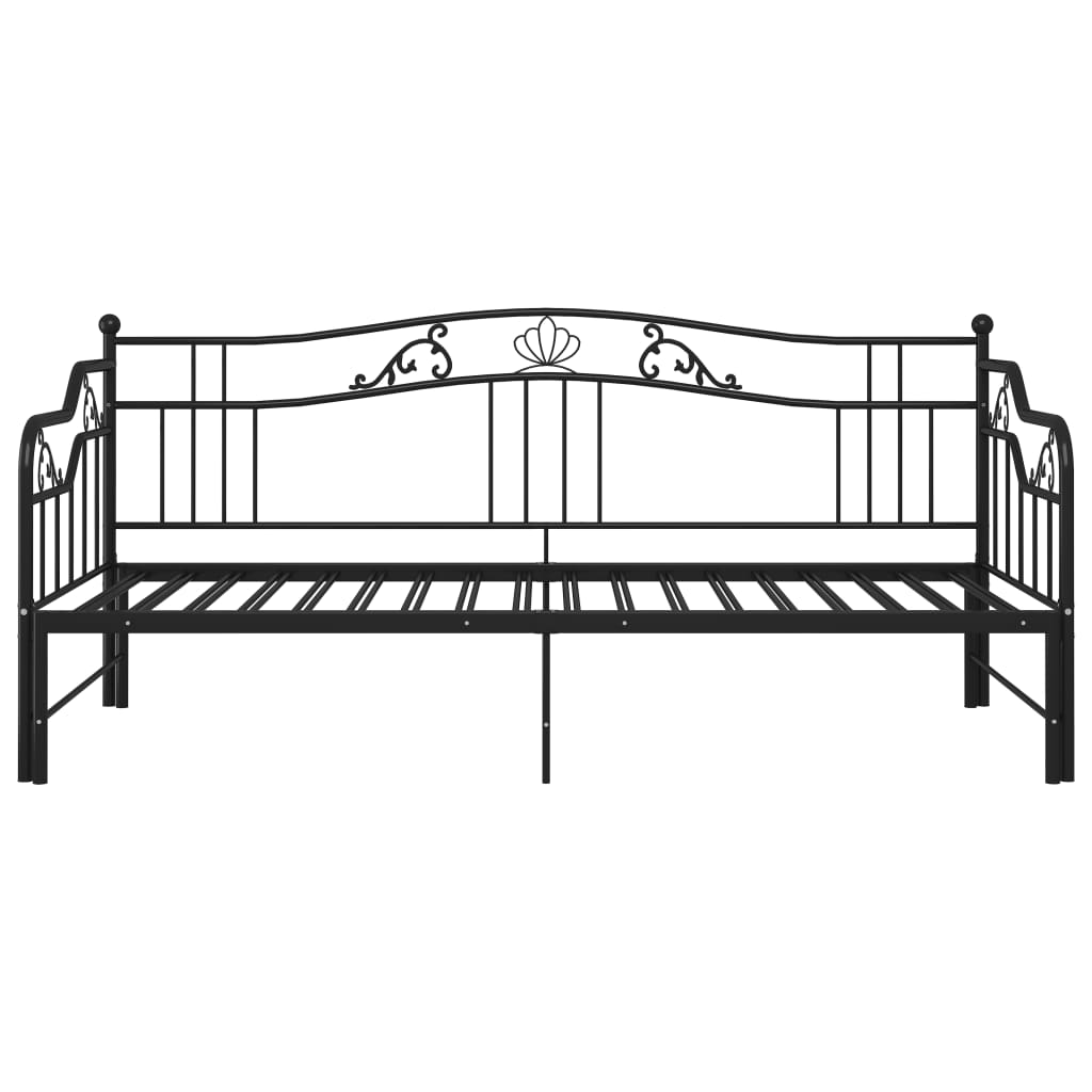 Telaio Divano Letto Estraibile Nero in Metallo 90x200 cm - homemem39
