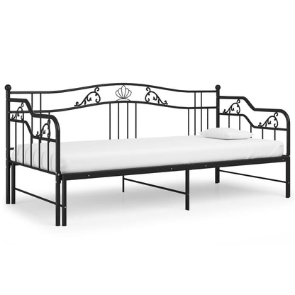 Telaio Divano Letto Estraibile Nero in Metallo 90x200 cm - homemem39