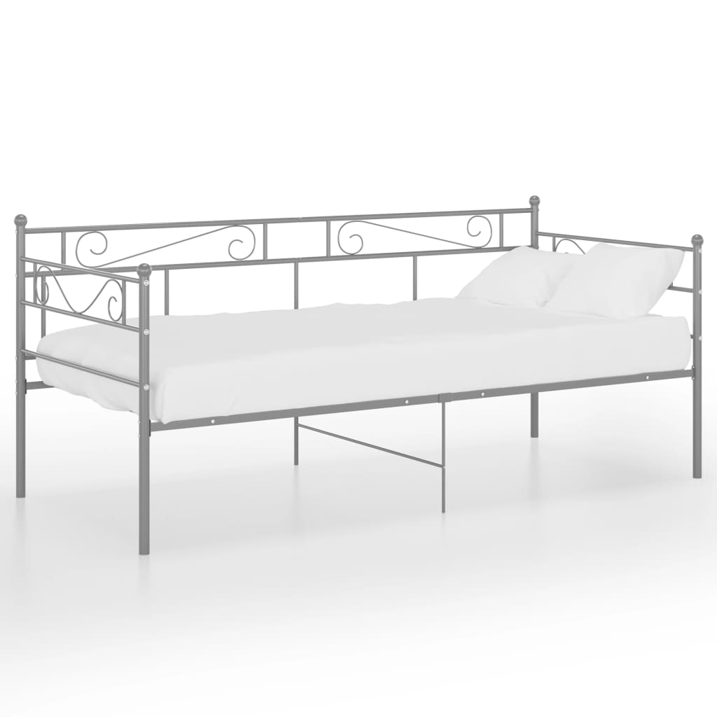 Telaio Divano Letto Grigio in Metallo 90x200 cm | homemem39