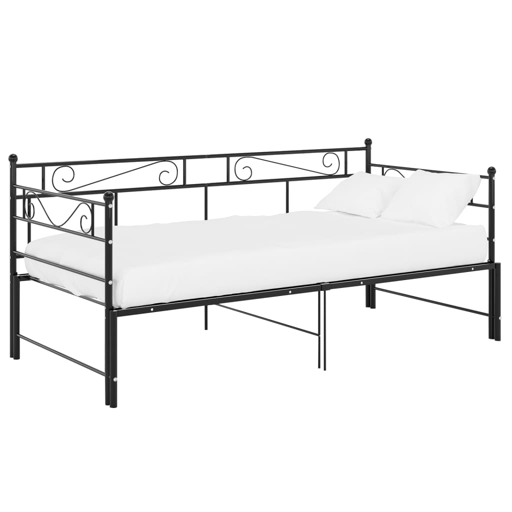 Telaio Divano Letto Estraibile Nero in Metallo 90x200 cm - homemem39