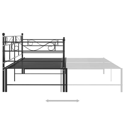 Telaio Divano Letto Estraibile Nero in Metallo 90x200 cm - homemem39
