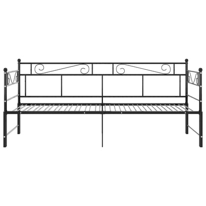Telaio Divano Letto Estraibile Nero in Metallo 90x200 cm - homemem39