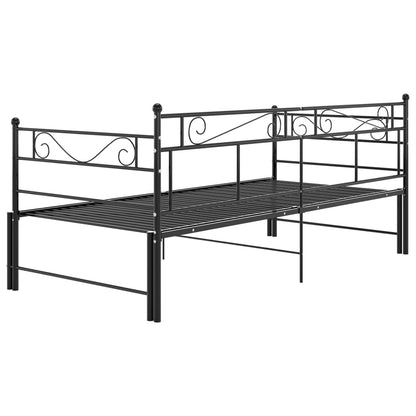 Telaio Divano Letto Estraibile Nero in Metallo 90x200 cm - homemem39