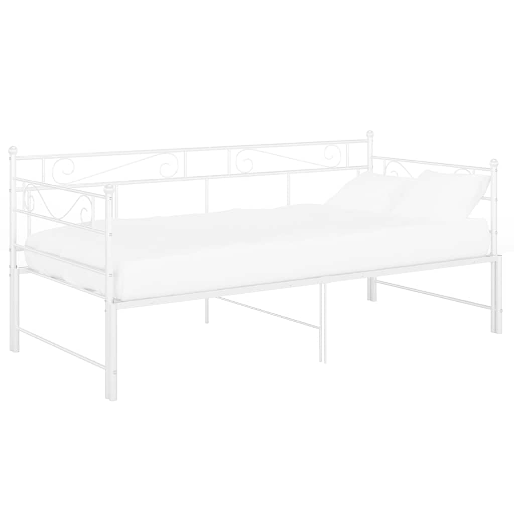 Telaio Divano Letto Estraibile Bianco in Metallo 90x200 cm - homemem39