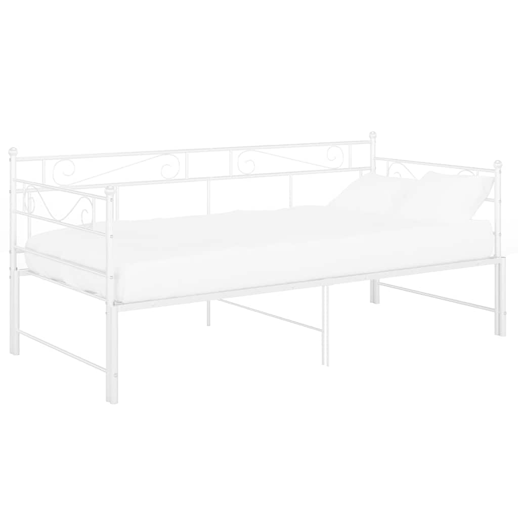 Telaio Divano Letto Estraibile Bianco in Metallo 90x200 cm