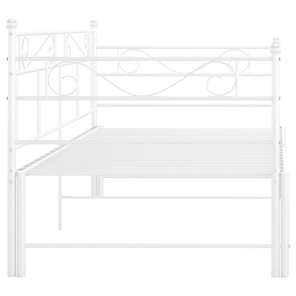 Telaio Divano Letto Estraibile Bianco in Metallo 90x200 cm - homemem39