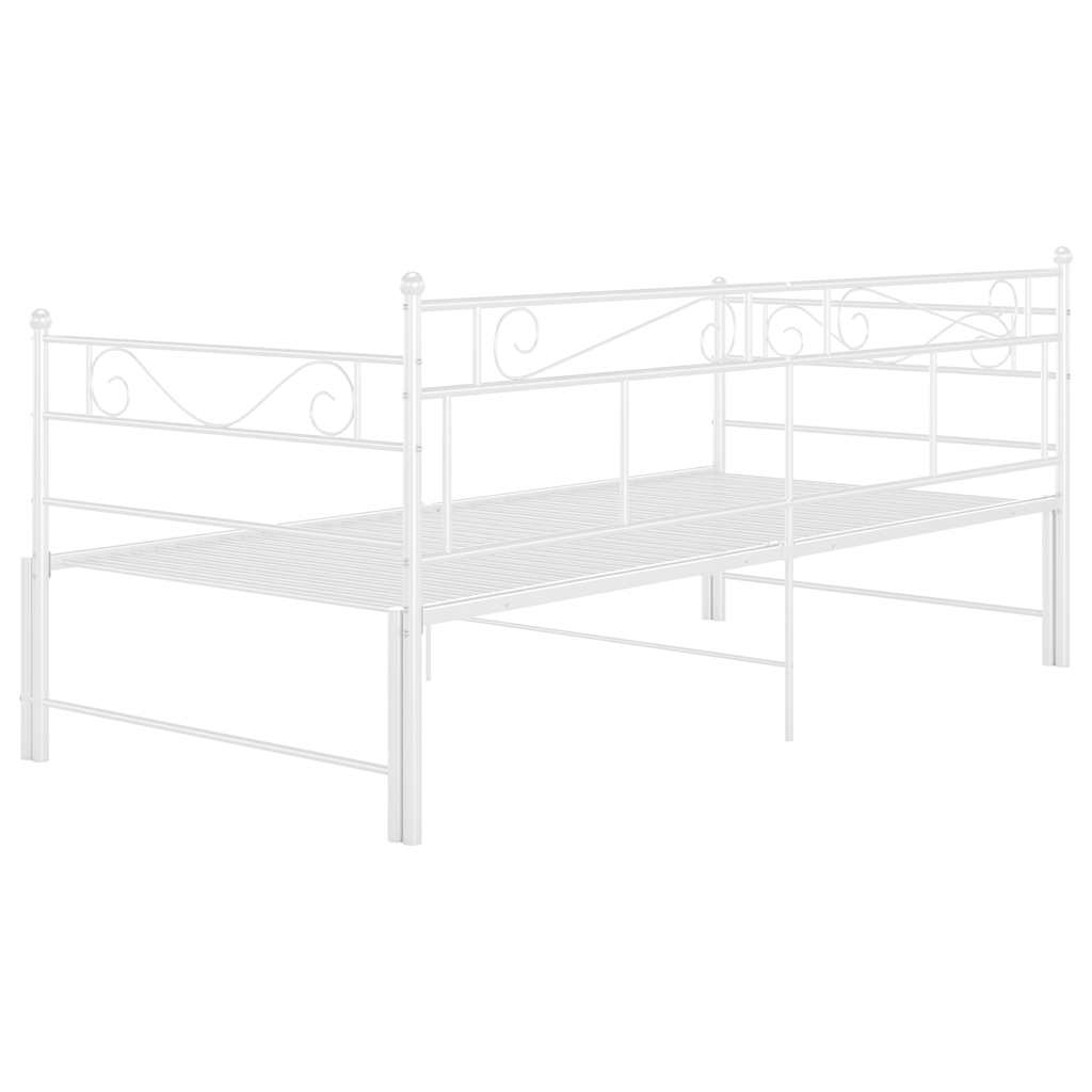 Telaio Divano Letto Estraibile Bianco in Metallo 90x200 cm