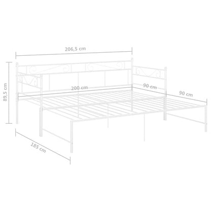 Telaio Divano Letto Estraibile Bianco in Metallo 90x200 cm - homemem39