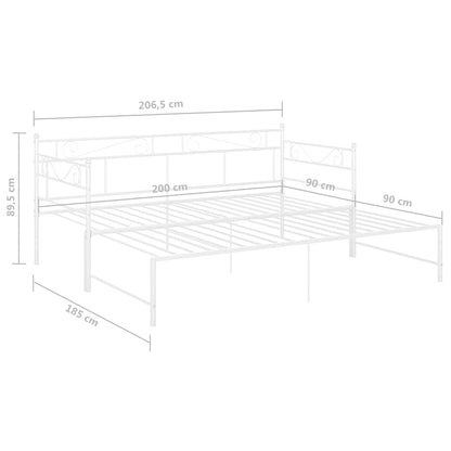 Telaio Divano Letto Estraibile Bianco in Metallo 90x200 cm