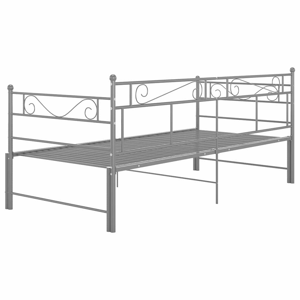 Telaio Divano Letto Estraibile Grigio in Metallo 90x200 cm