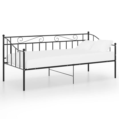 Divano Letto Telaio Nero in Metallo 90x200 cm - homemem39