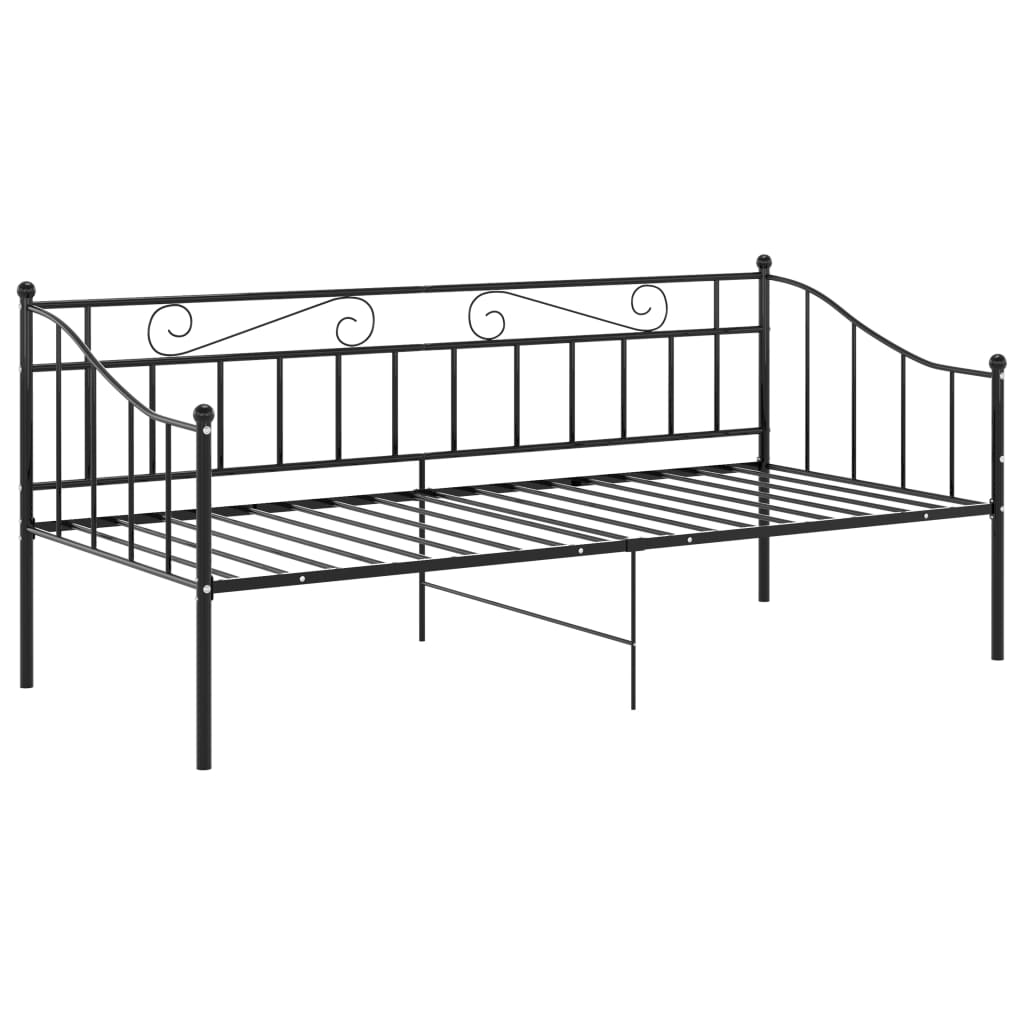Divano Letto Telaio Nero in Metallo 90x200 cm - homemem39