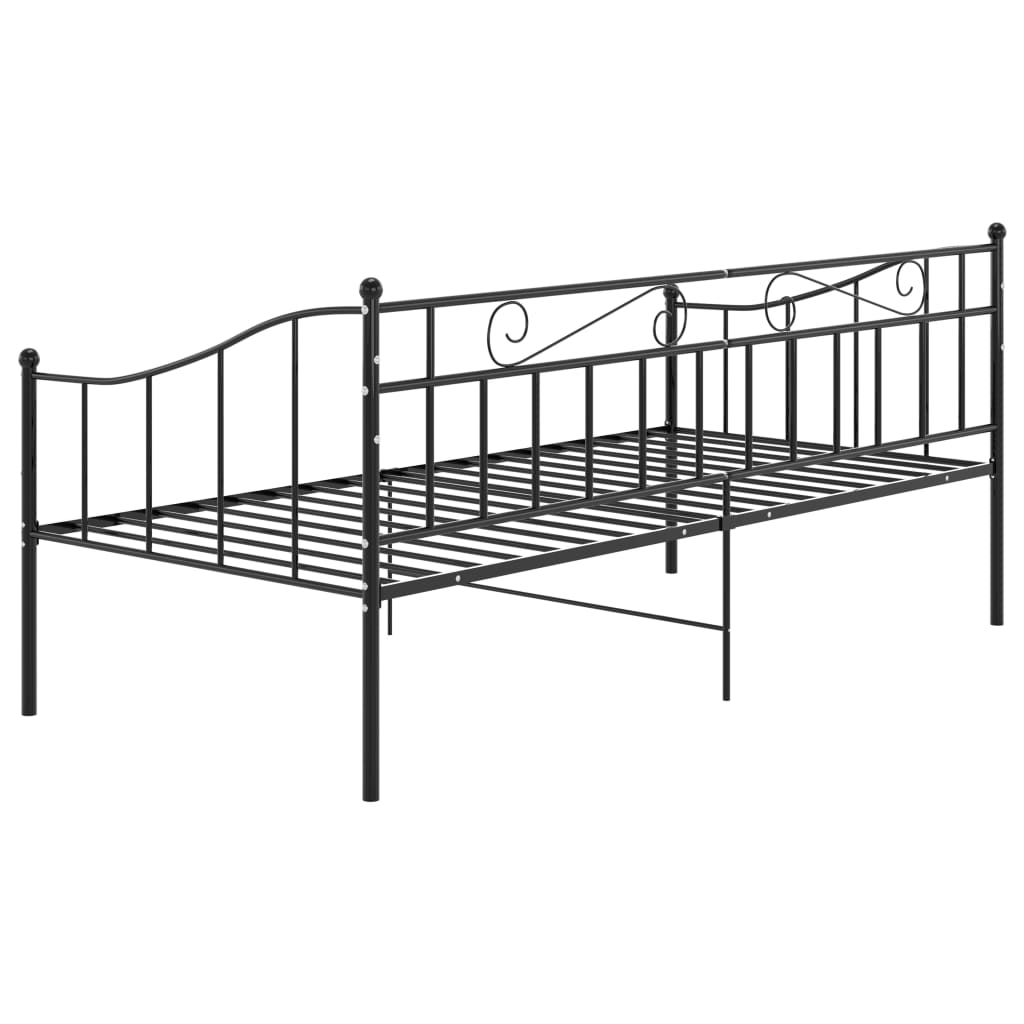 Divano Letto Telaio Nero in Metallo 90x200 cm - homemem39