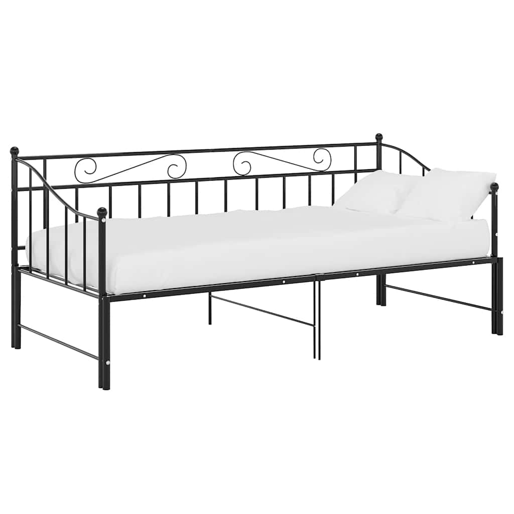 Telaio Divano Letto Estraibile Nero in Metallo 90x200 cm - homemem39
