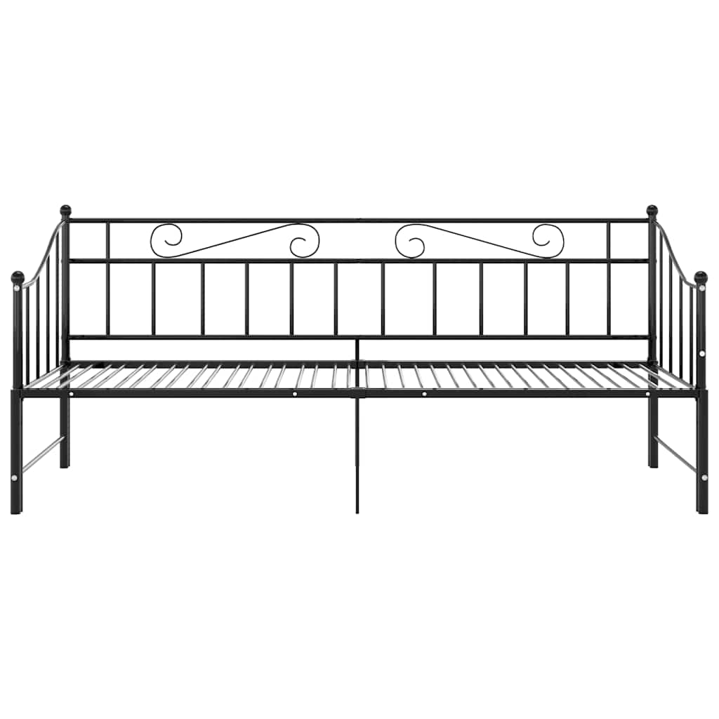 Telaio Divano Letto Estraibile Nero in Metallo 90x200 cm