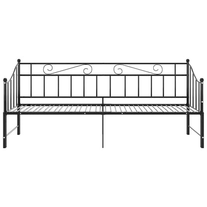 Telaio Divano Letto Estraibile Nero in Metallo 90x200 cm