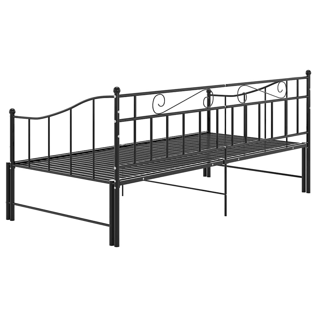 Telaio Divano Letto Estraibile Nero in Metallo 90x200 cm - homemem39