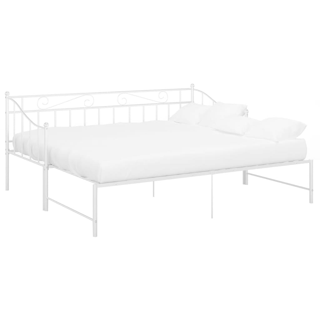 Telaio Divano Letto Estraibile Bianco in Metallo 90x200 cm - homemem39