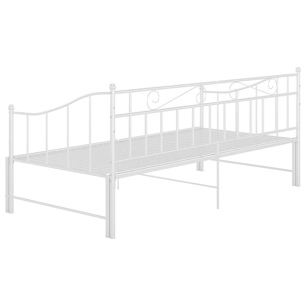 Telaio Divano Letto Estraibile Bianco in Metallo 90x200 cm