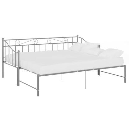 Telaio Divano Letto Estraibile Grigio in Metallo 90x200 cm
