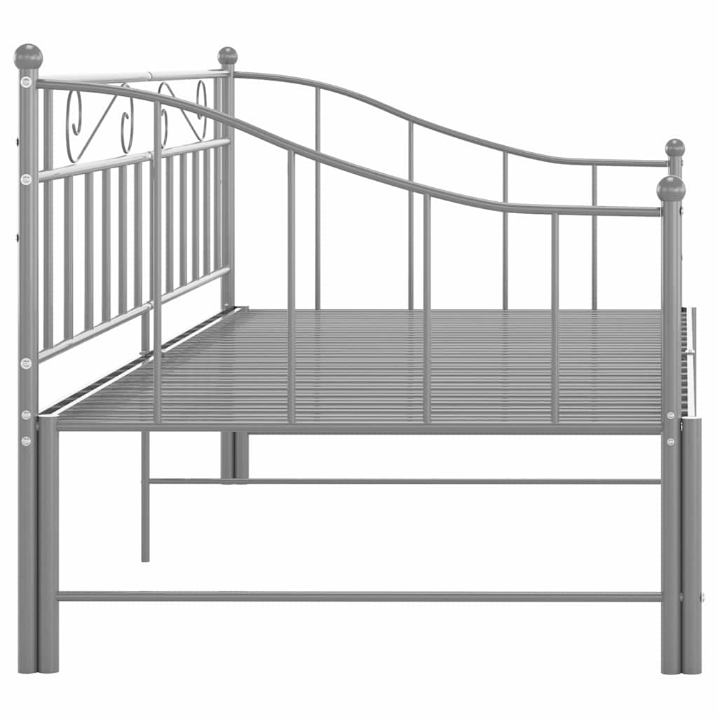 Telaio Divano Letto Estraibile Grigio in Metallo 90x200 cm