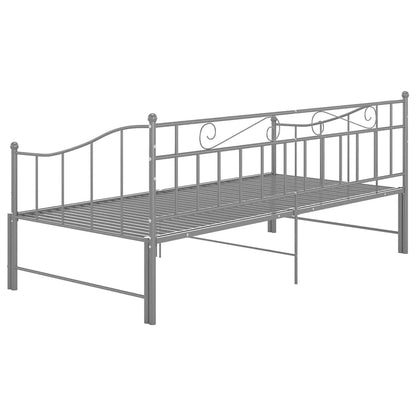 Telaio Divano Letto Estraibile Grigio in Metallo 90x200 cm