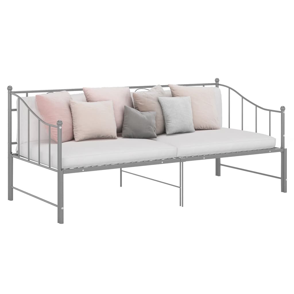 Telaio Divano Letto Estraibile Grigio in Metallo 90x200 cm - homemem39