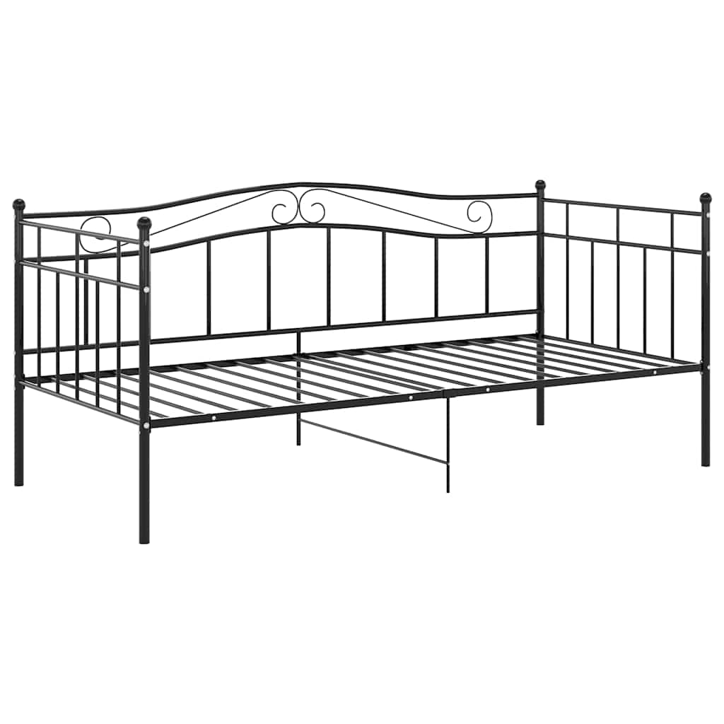 Divano Letto Telaio Nero in Metallo 90x200 cm - homemem39