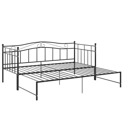 Telaio Divano Letto Estraibile Nero in Metallo 90x200 cm - homemem39