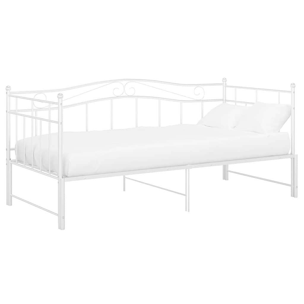 Telaio Divano Letto Estraibile Bianco in Metallo 90x200 cm | homemem39