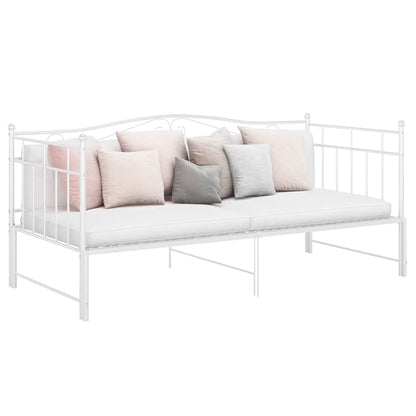 Telaio Divano Letto Estraibile Bianco in Metallo 90x200 cm | homemem39