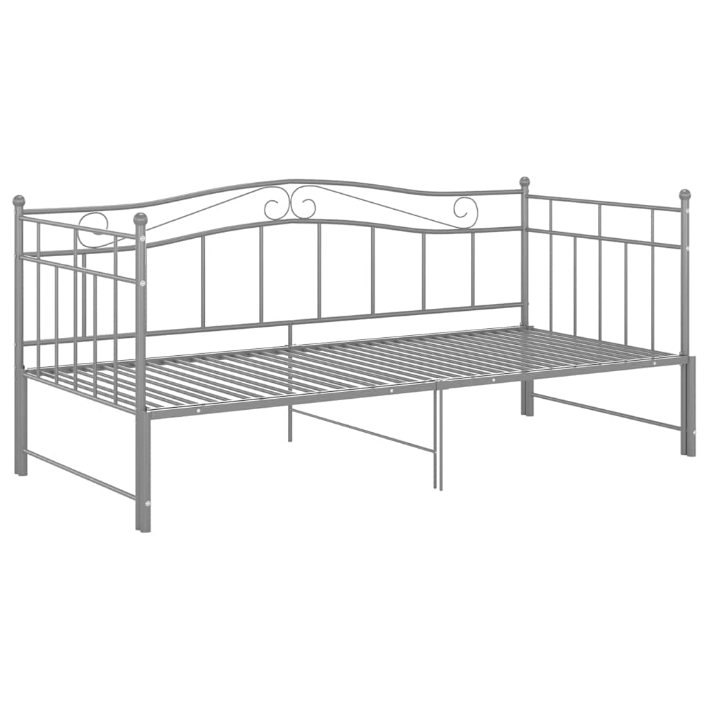 Telaio Divano Letto Estraibile Grigio in Metallo 90x200 cm
