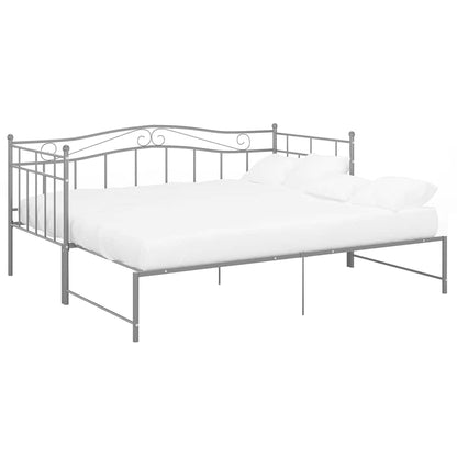 Telaio Divano Letto Estraibile Grigio in Metallo 90x200 cm