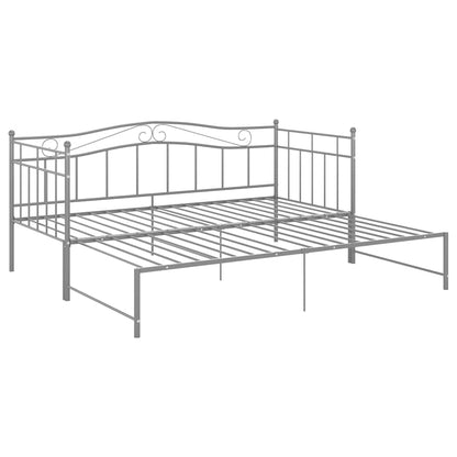 Telaio Divano Letto Estraibile Grigio in Metallo 90x200 cm