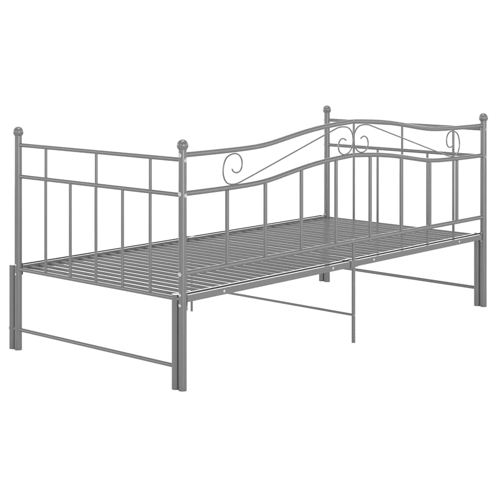 Telaio Divano Letto Estraibile Grigio in Metallo 90x200 cm