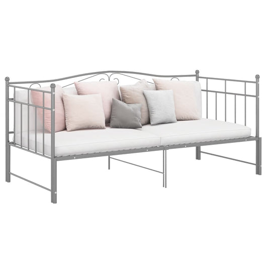 Telaio Divano Letto Estraibile Grigio in Metallo 90x200 cm - homemem39