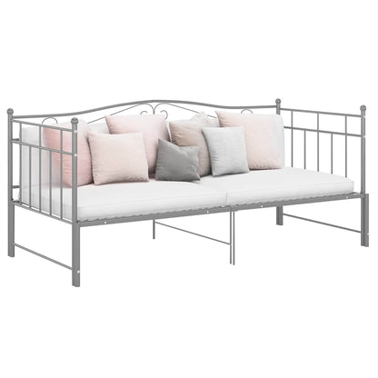 Telaio Divano Letto Estraibile Grigio in Metallo 90x200 cm