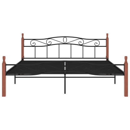 Giroletto Nero in Metallo e Legno Massello di Rovere 200x200 cm - homemem39