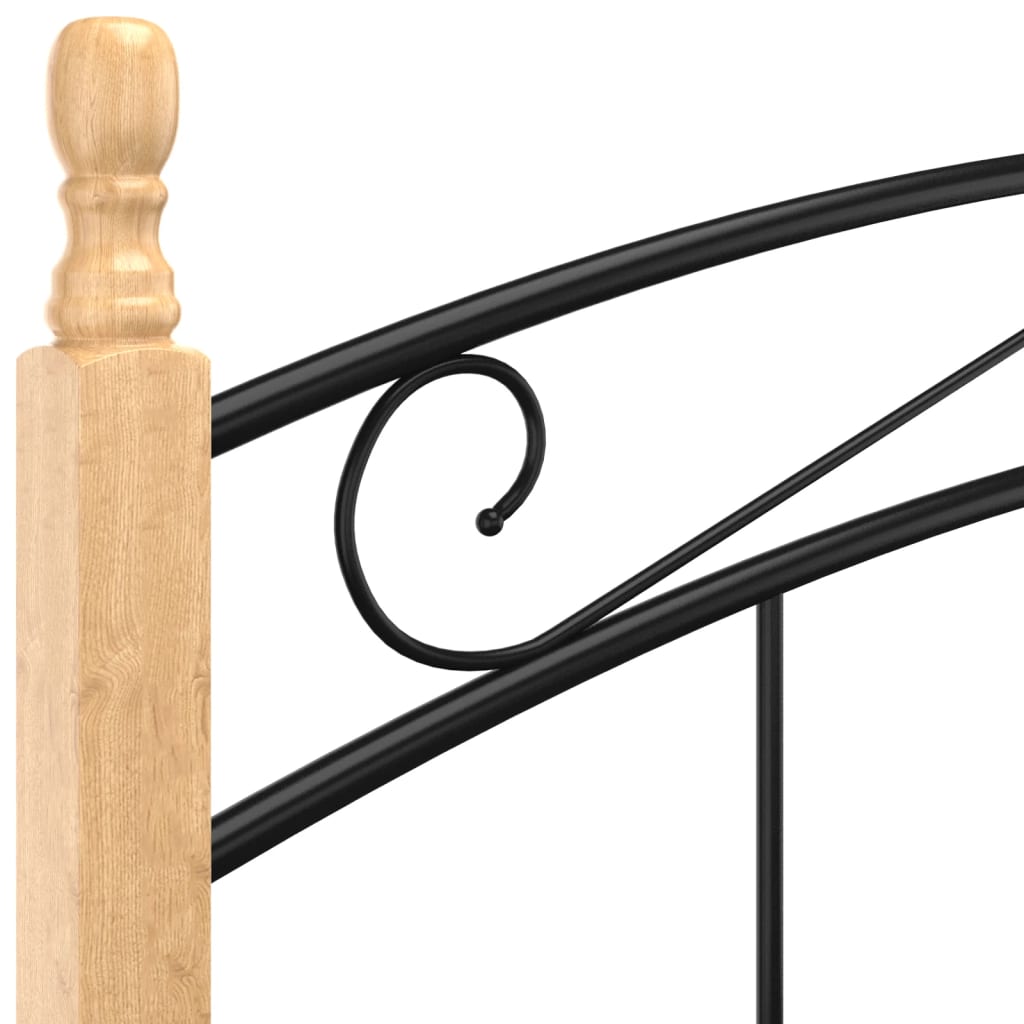 Giroletto Nero in Metallo e Legno Massello di Rovere 200x200 cm - homemem39