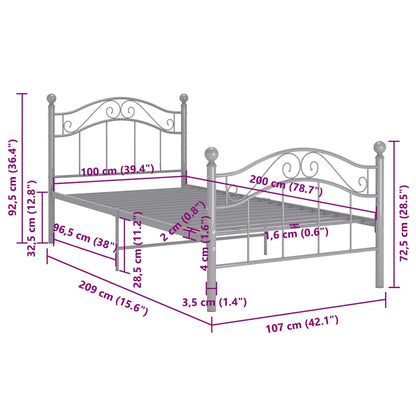 Giroletto Grigio in Metallo 100x200 cm