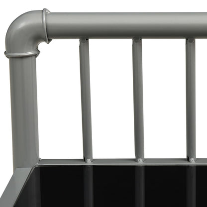 Comodino Grigio e Nero 45x34,5x62,5 cm in Metallo e Vetro - homemem39