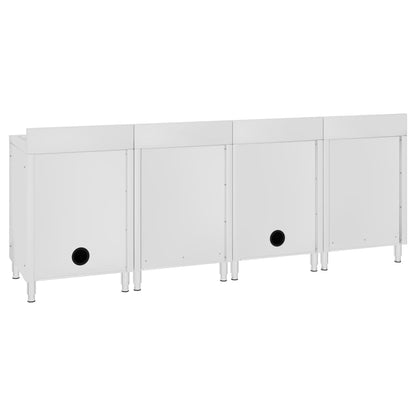 Mobiletto da Cucina con Lavandino in Acciaio Inox 240x60x96 cm - homemem39