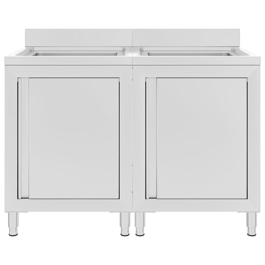 Mobiletti da Cucina con Lavandino 2 pz in Acciaio Inox - homemem39