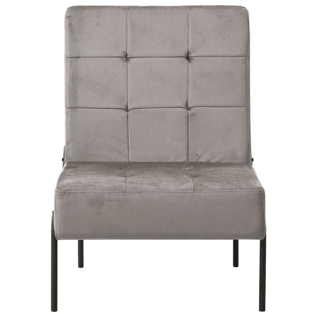 Poltrona Relax 65x79x87 cm Grigio Chiaro in Velluto - homemem39