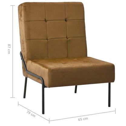 Poltrona Relax 65x79x87 cm Marrone in Velluto | homemem39